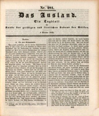 Das Ausland Mittwoch 8. Oktober 1845