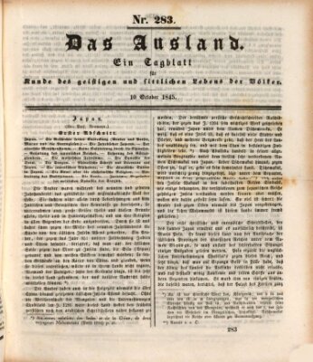 Das Ausland Freitag 10. Oktober 1845