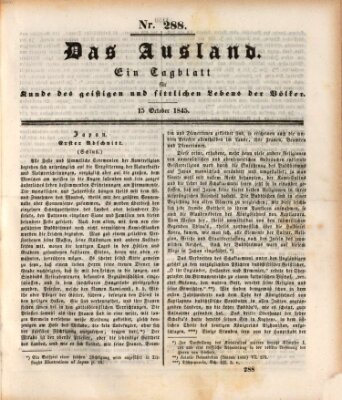 Das Ausland Mittwoch 15. Oktober 1845