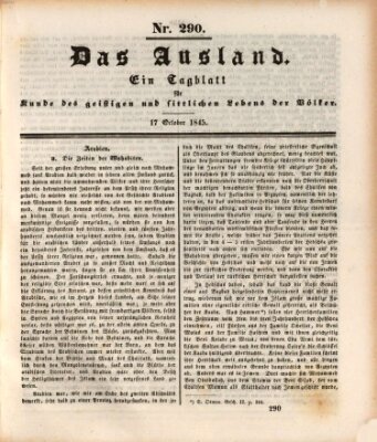 Das Ausland Freitag 17. Oktober 1845