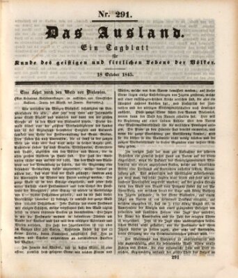 Das Ausland Samstag 18. Oktober 1845