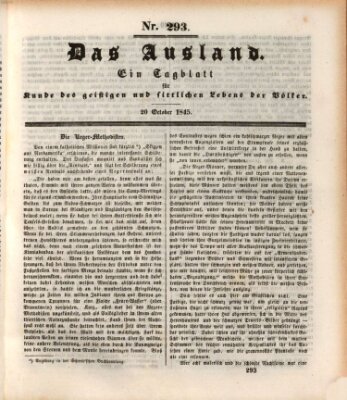 Das Ausland Montag 20. Oktober 1845