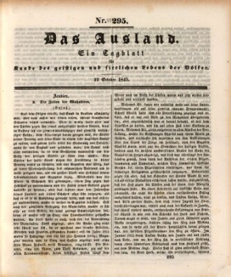 Das Ausland Mittwoch 22. Oktober 1845