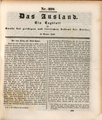 Das Ausland Samstag 25. Oktober 1845