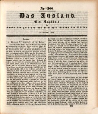 Das Ausland Montag 27. Oktober 1845