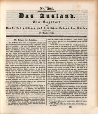 Das Ausland Dienstag 28. Oktober 1845