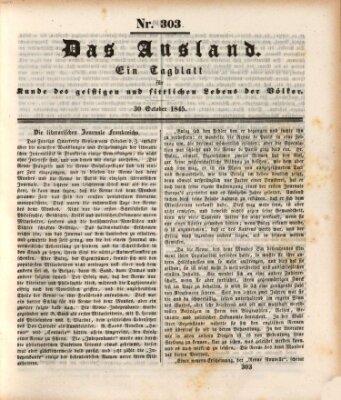 Das Ausland Donnerstag 30. Oktober 1845