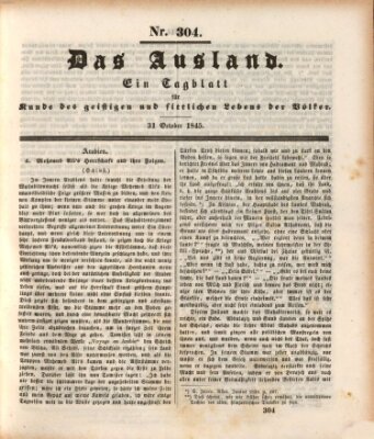 Das Ausland Freitag 31. Oktober 1845