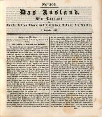 Das Ausland Samstag 1. November 1845