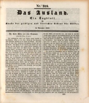 Das Ausland Freitag 14. November 1845