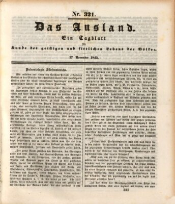 Das Ausland Montag 17. November 1845