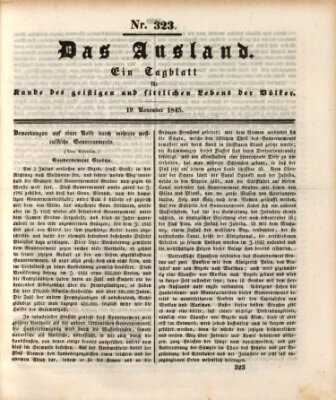 Das Ausland Mittwoch 19. November 1845