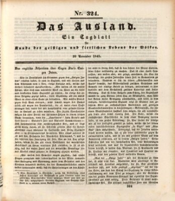 Das Ausland Donnerstag 20. November 1845