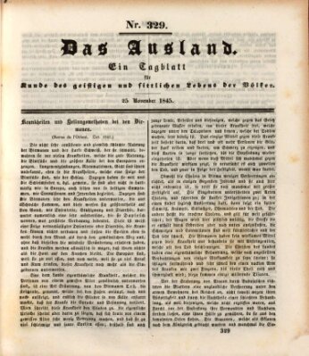 Das Ausland Dienstag 25. November 1845