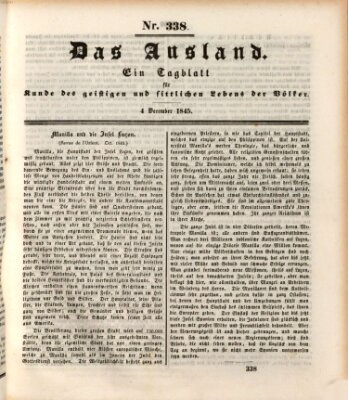 Das Ausland Donnerstag 4. Dezember 1845