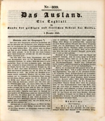 Das Ausland Freitag 5. Dezember 1845