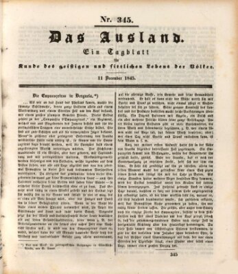 Das Ausland Donnerstag 11. Dezember 1845