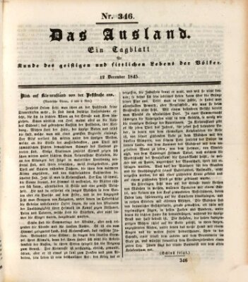 Das Ausland Freitag 12. Dezember 1845