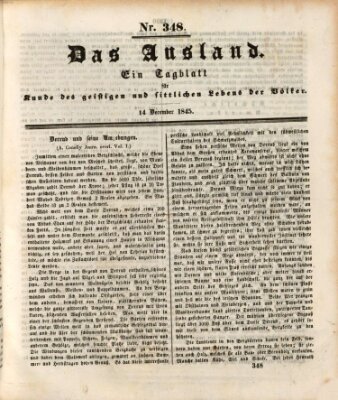 Das Ausland Sonntag 14. Dezember 1845