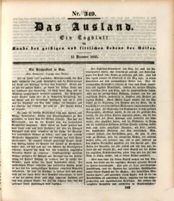 Das Ausland Montag 15. Dezember 1845