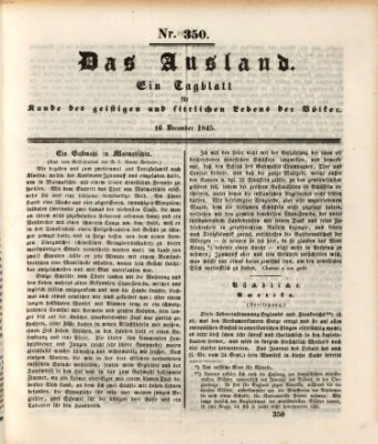 Das Ausland Dienstag 16. Dezember 1845