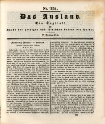 Das Ausland Mittwoch 17. Dezember 1845