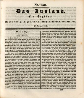 Das Ausland Freitag 19. Dezember 1845