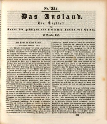 Das Ausland Samstag 20. Dezember 1845