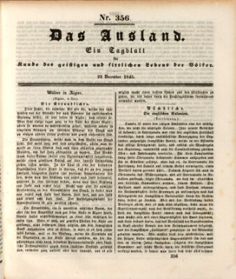 Das Ausland Montag 22. Dezember 1845