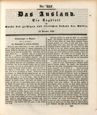 Das Ausland Dienstag 23. Dezember 1845