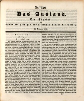 Das Ausland Mittwoch 24. Dezember 1845