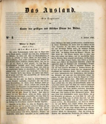 Das Ausland Freitag 2. Januar 1846