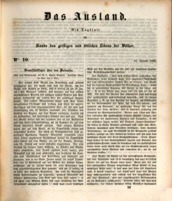 Das Ausland Samstag 10. Januar 1846