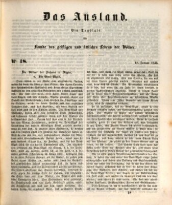 Das Ausland Sonntag 18. Januar 1846