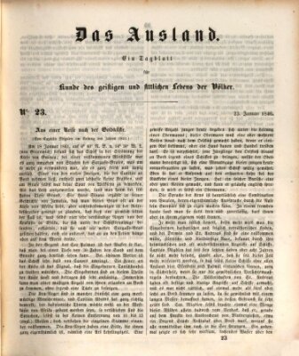 Das Ausland Freitag 23. Januar 1846