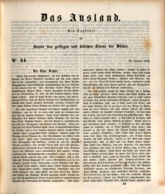 Das Ausland Samstag 24. Januar 1846