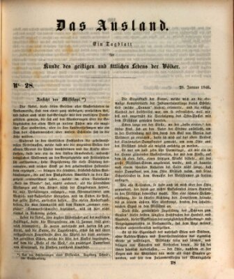 Das Ausland Mittwoch 28. Januar 1846