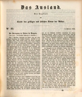 Das Ausland Mittwoch 4. Februar 1846