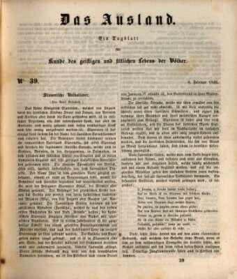 Das Ausland Sonntag 8. Februar 1846