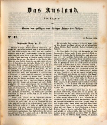 Das Ausland Dienstag 10. Februar 1846