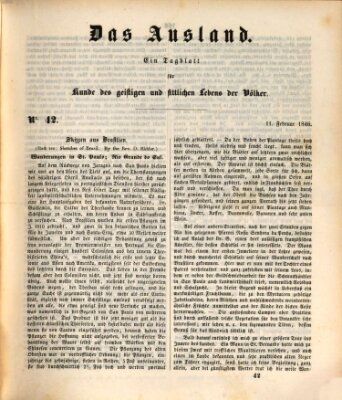 Das Ausland Mittwoch 11. Februar 1846