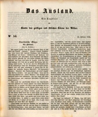 Das Ausland Montag 23. Februar 1846