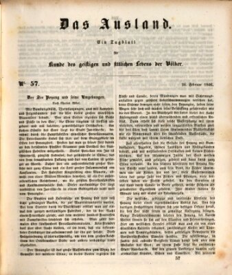 Das Ausland Donnerstag 26. Februar 1846