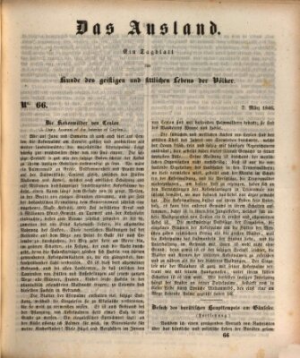 Das Ausland Samstag 7. März 1846