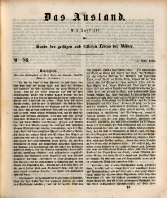 Das Ausland Dienstag 17. März 1846