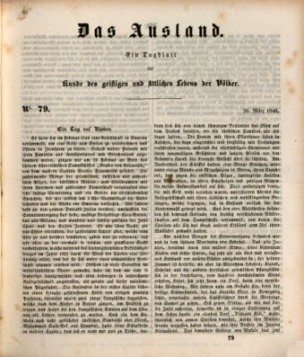 Das Ausland Freitag 20. März 1846