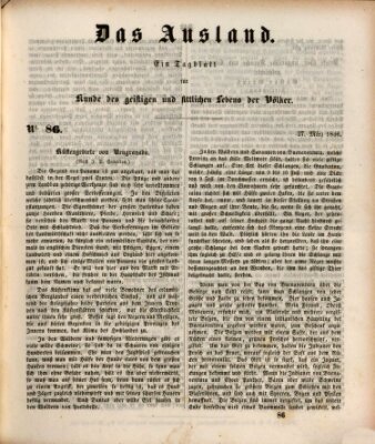 Das Ausland Freitag 27. März 1846