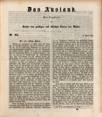 Das Ausland Freitag 3. April 1846