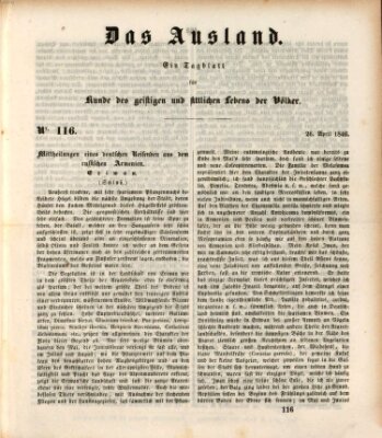 Das Ausland Sonntag 26. April 1846