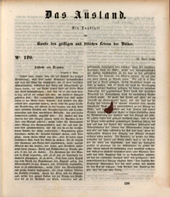 Das Ausland Donnerstag 30. April 1846